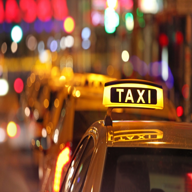 row of taxis
