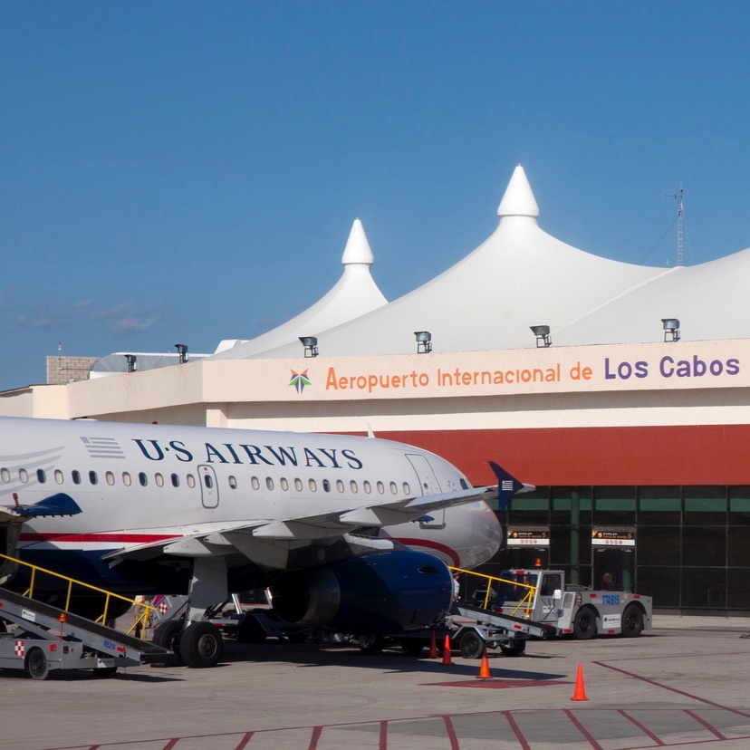 US Airways flight at Cabo Airport