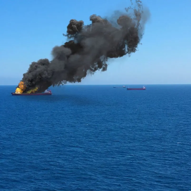 Large Smoke Cloud Coming From Burning Boat