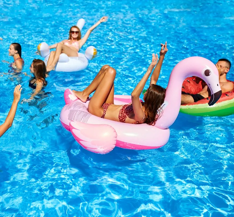 Spring Break College Students in Pool