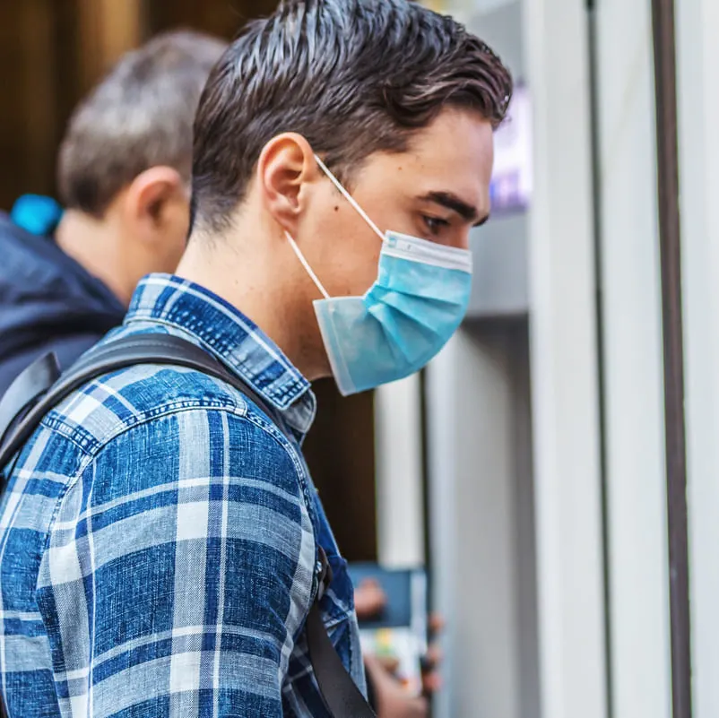 man wearing mask