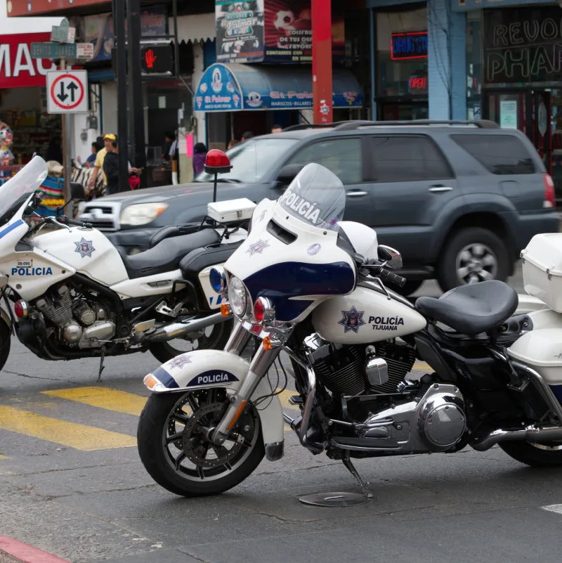 two police motorcycles