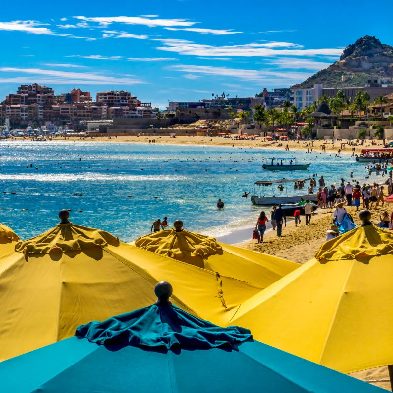 tourists on beach