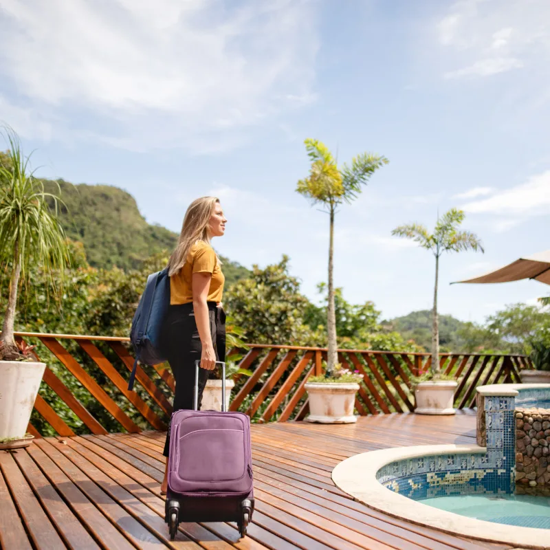 tourists with luggage