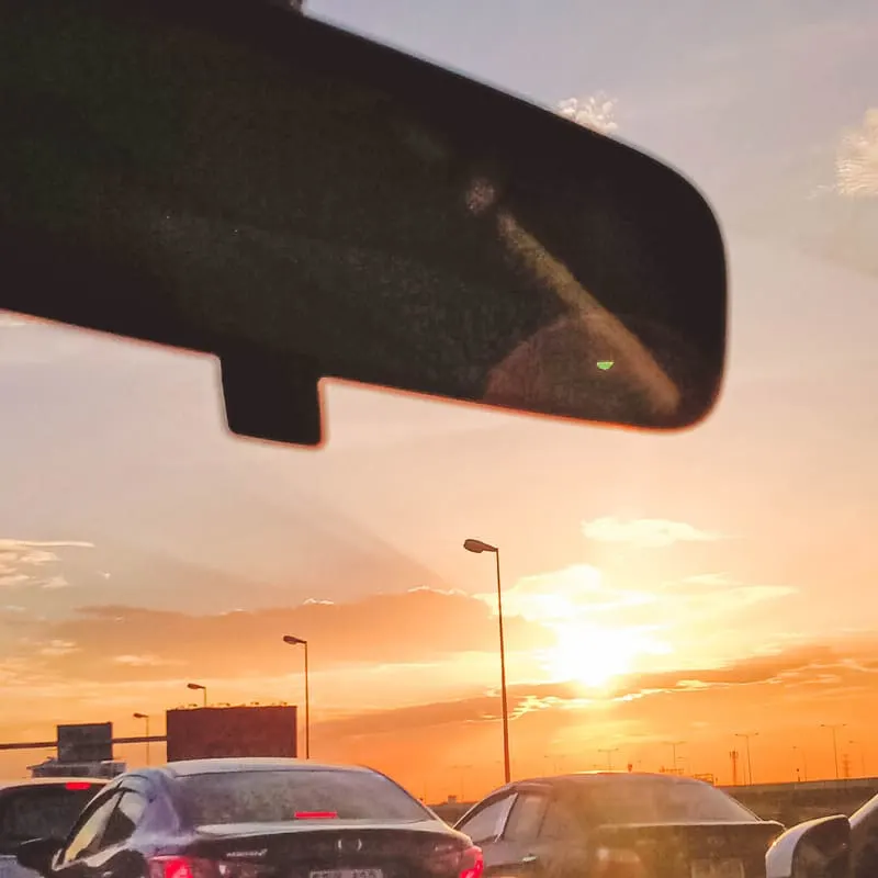 rearview mirror in car