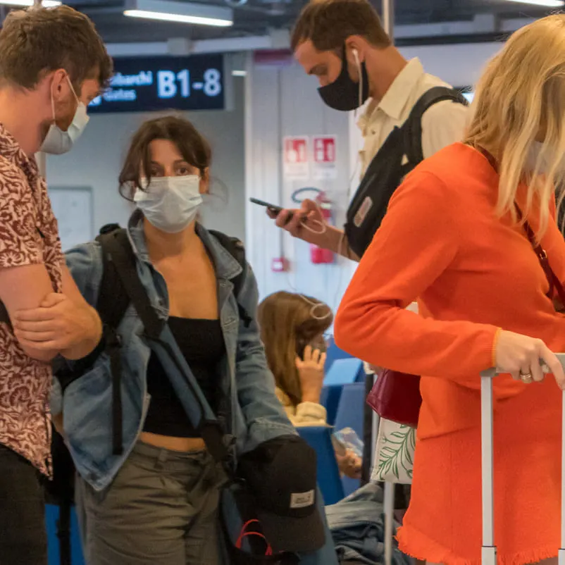 Tourists at airport