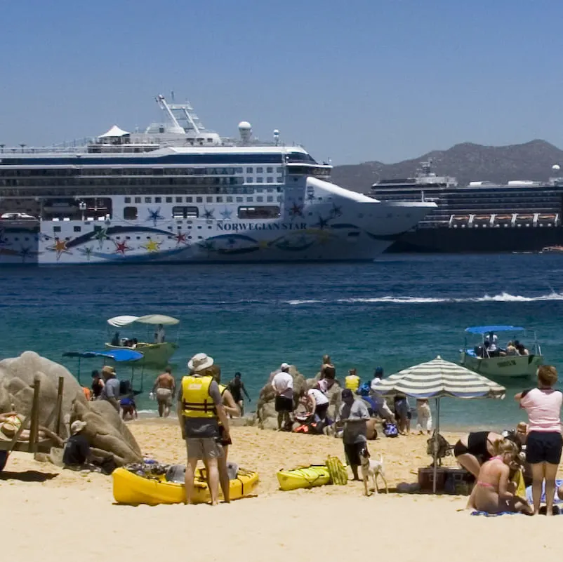 tourists on beach