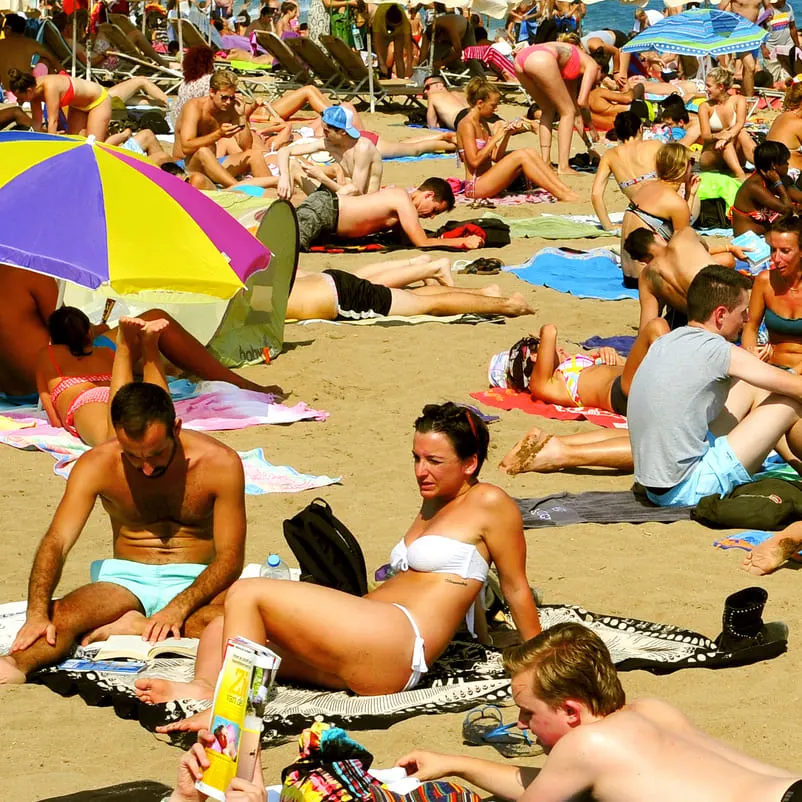 crowded beach