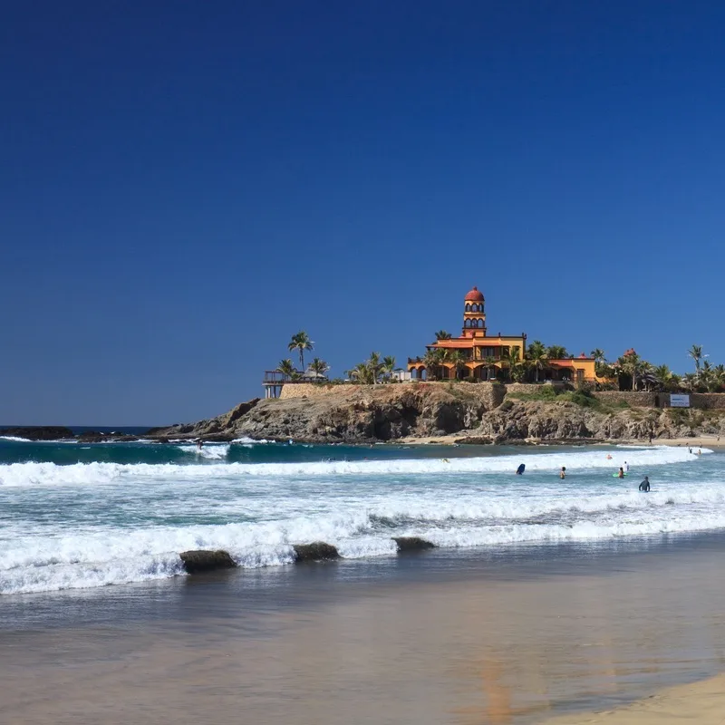 The beautiful public beach at Todos Santos, Mexico.