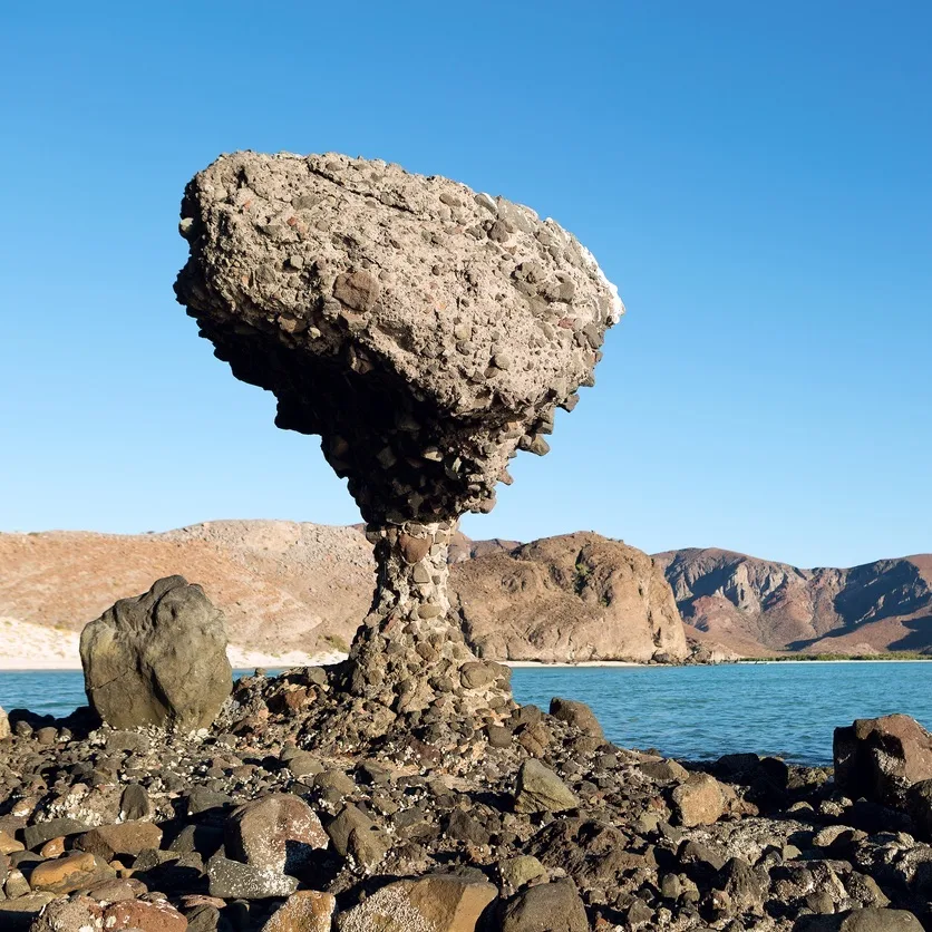 Mushroom Rock in Balandra Beach, La Paz, Mexico