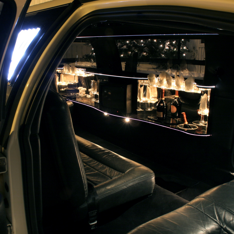 inside of a limo