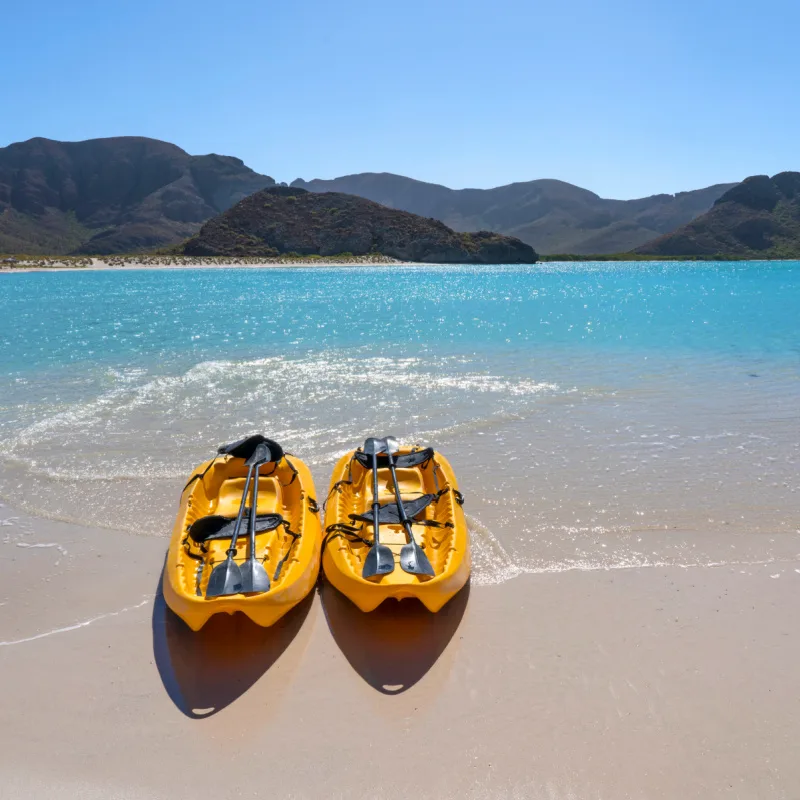 kayaks on balandra beach