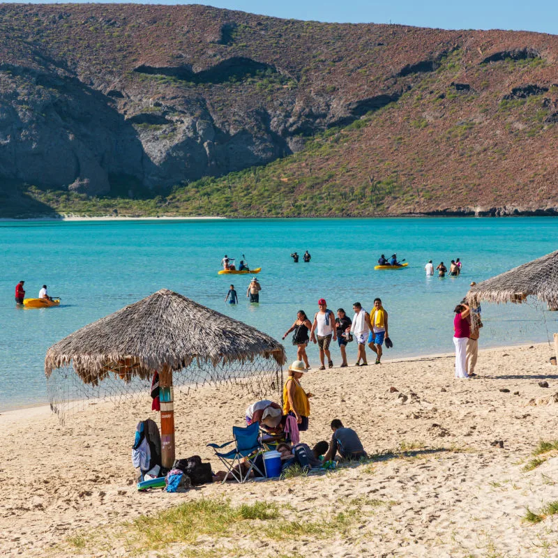 Beachgoers at balandra beach