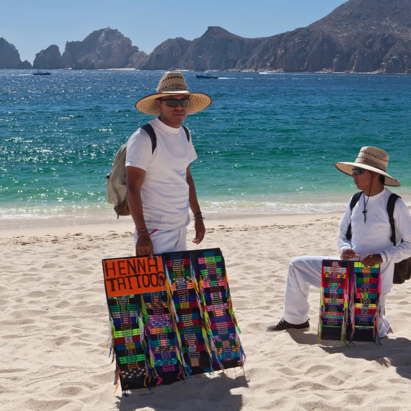 two beach vendors
