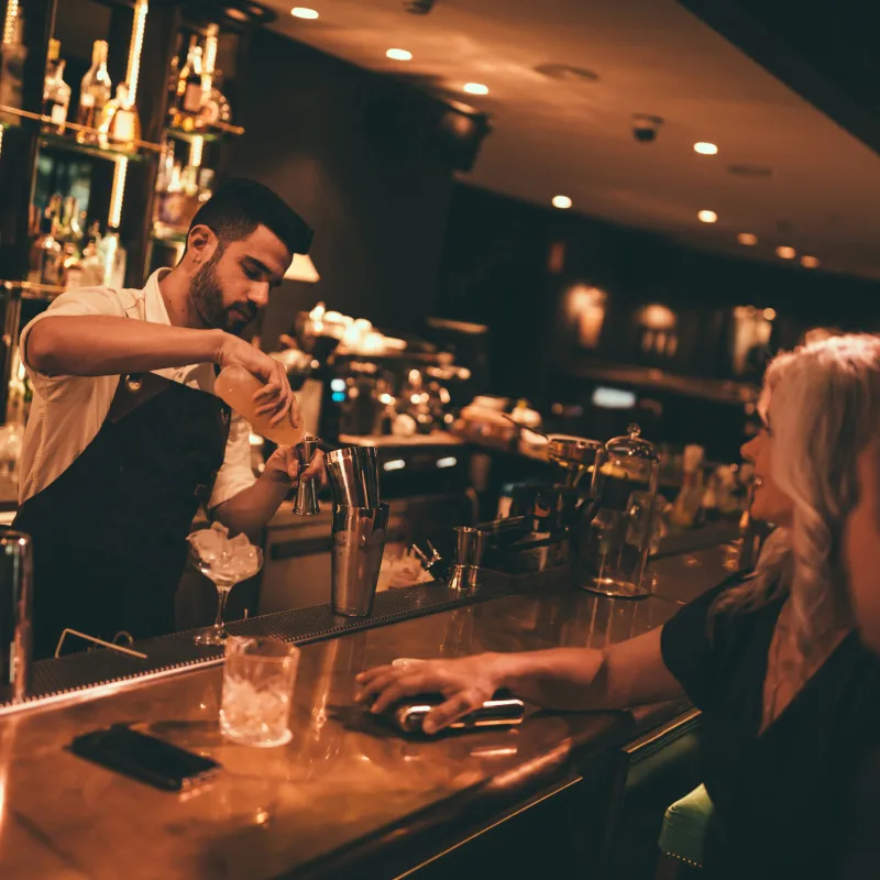 bartender making a drink