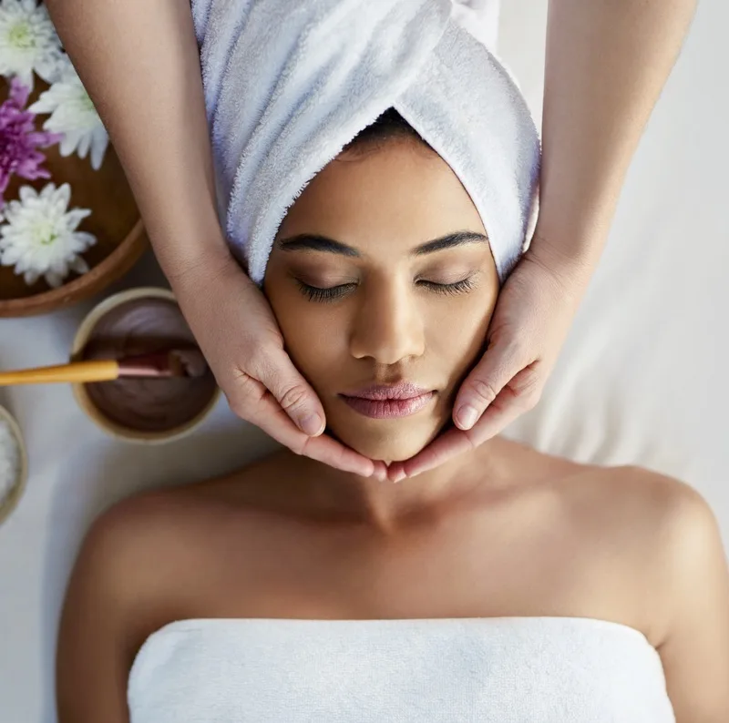 Woman receiving spa treatment