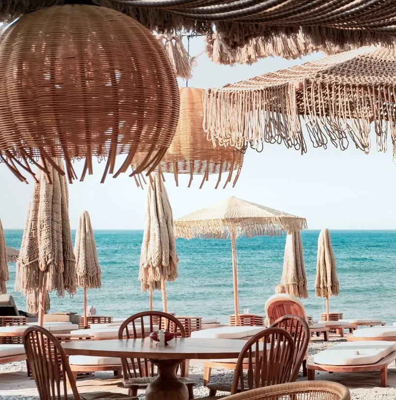 Beachside resort restaurant where tourists eat