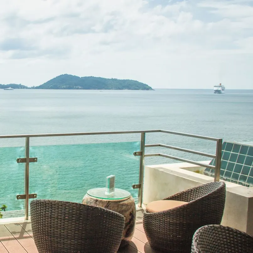 resort balcony overlooking ocean