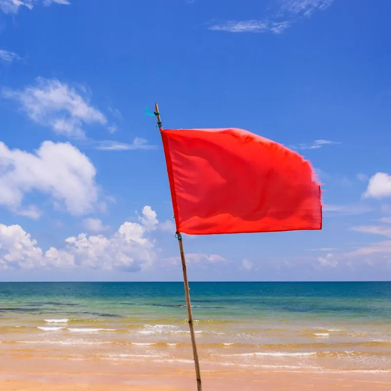 Red flag on beach