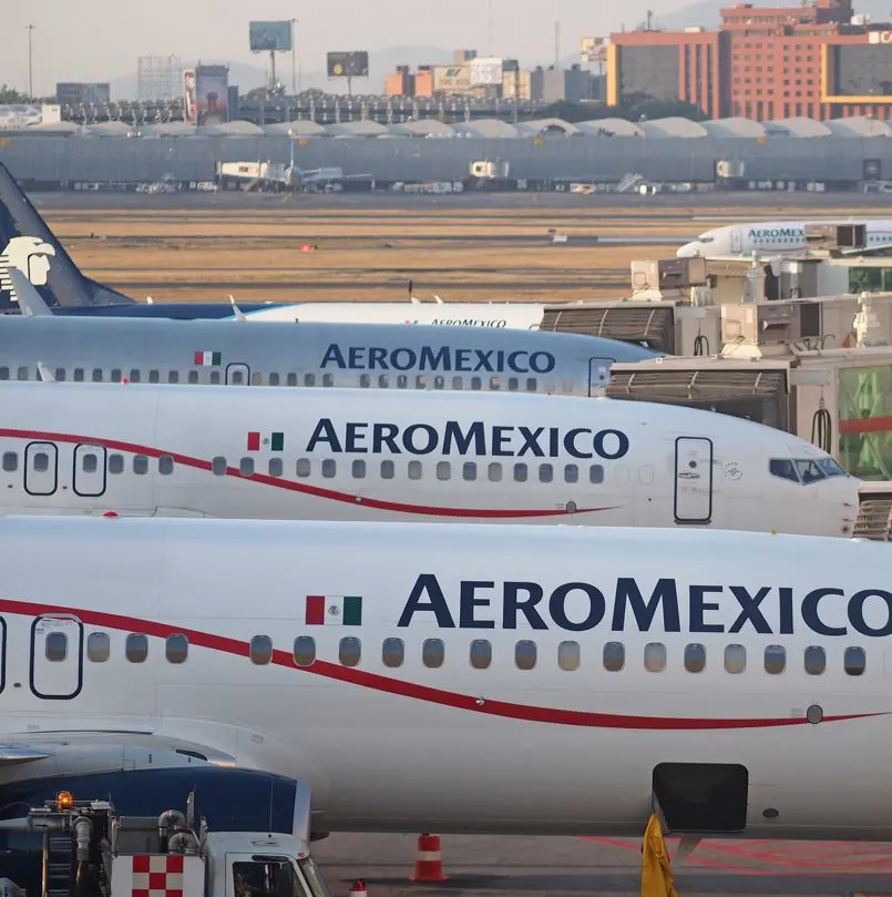Aeromexico planes at airport gates