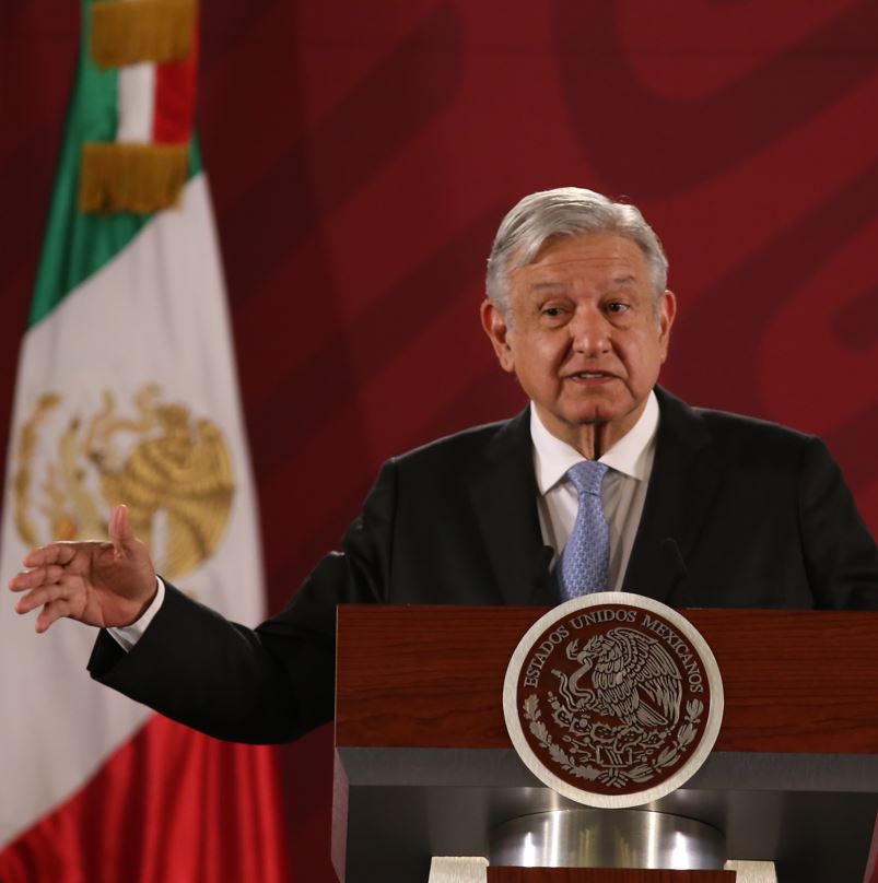 Mexico president giving talk 