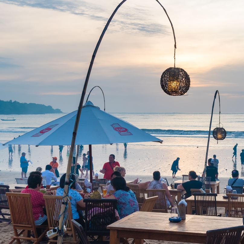 bar set up right on the beach