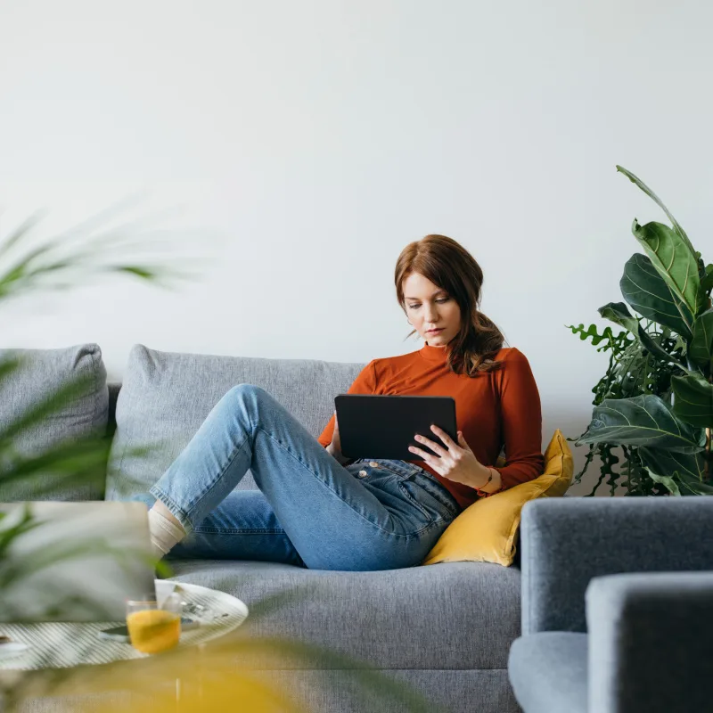 woman using laptop