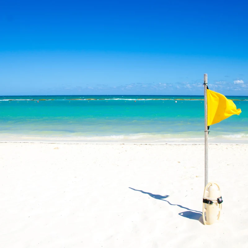 yellow flag for beach conditions