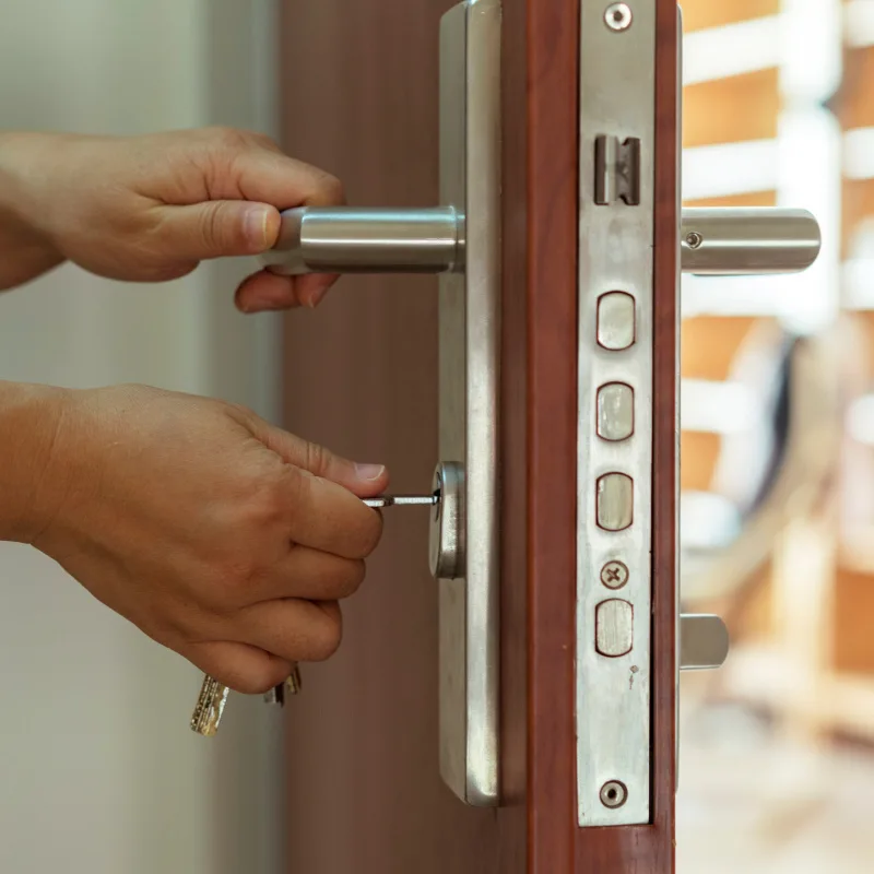 Secure door with lock