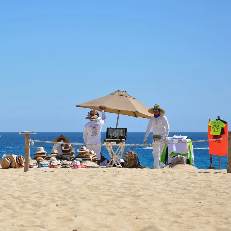 beach vendors on Cabo beach