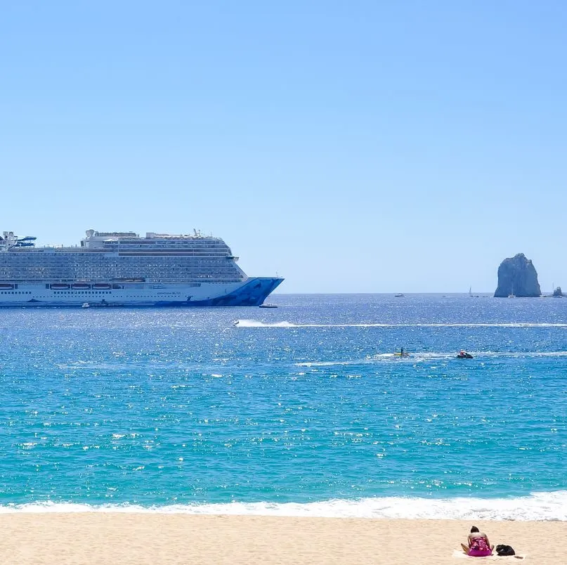 Cruise ship in the ocean
