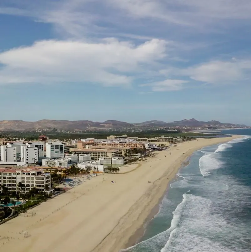 Coastline with resorts and homes