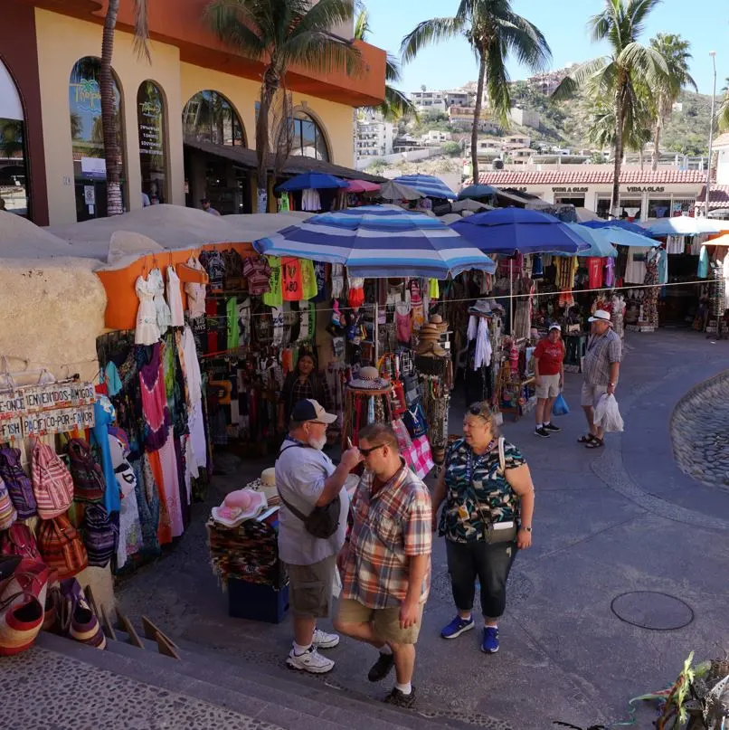 Tourists in a Mexican market