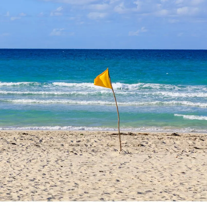 Yellow Flag On Beach