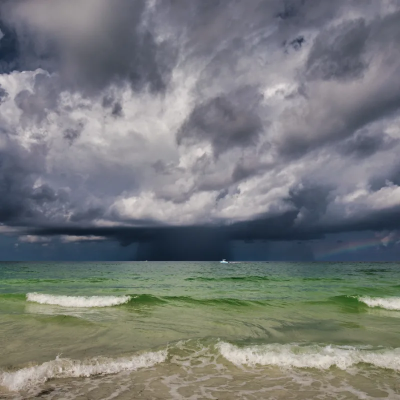 storm over ocean