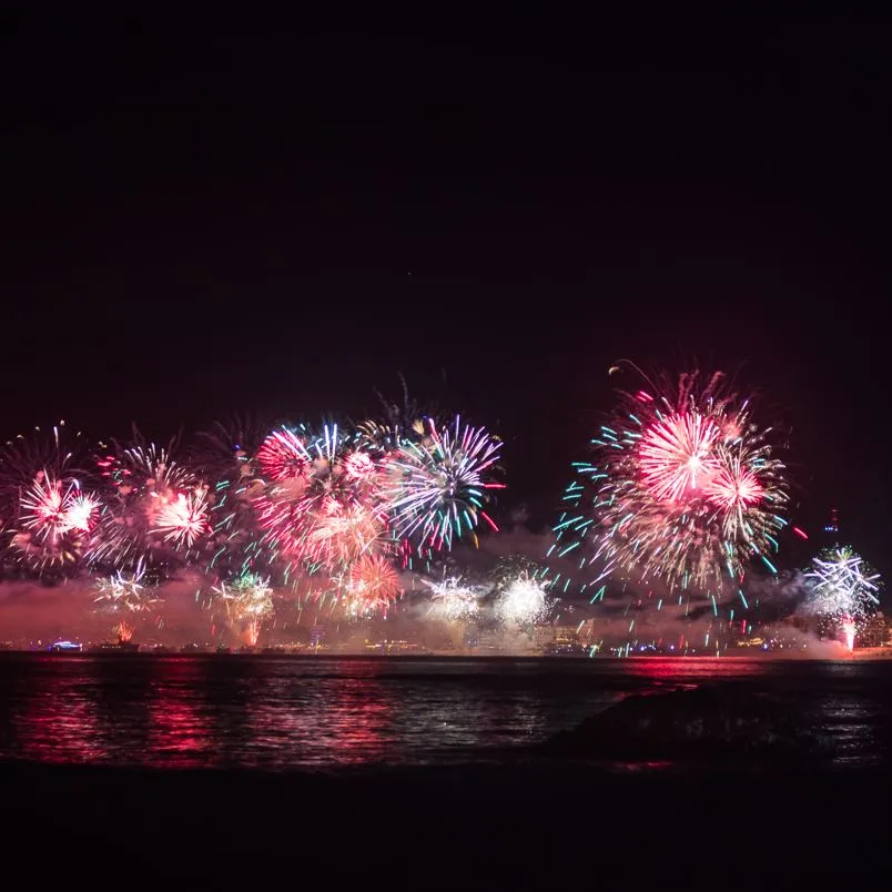 Fireworks over the beach