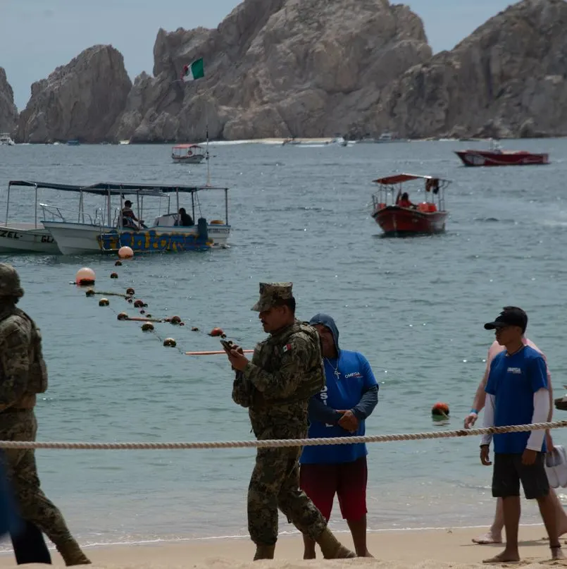 Authorities on the beach