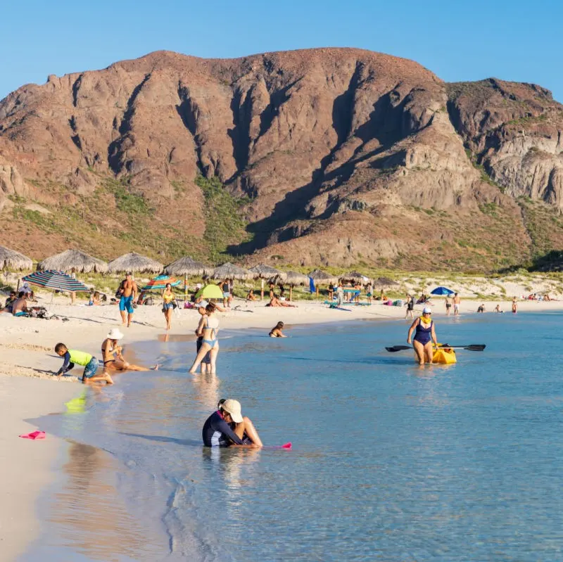 Tourists on Balandra beach