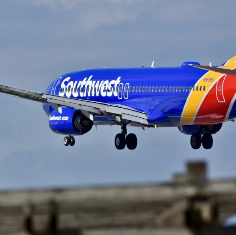 Southwest Plane Landing at an Airport