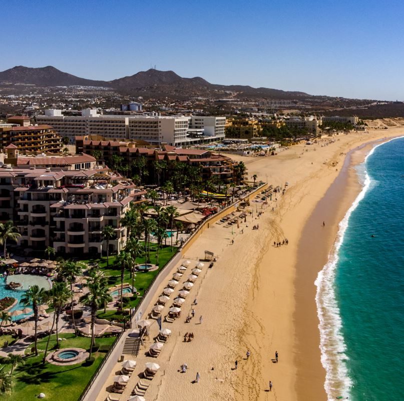 Cabo San Lucas Beachside Hotels along the beautiful sandy coast.