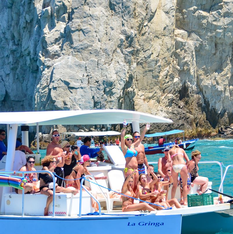 Tourist On Boat In Cabo