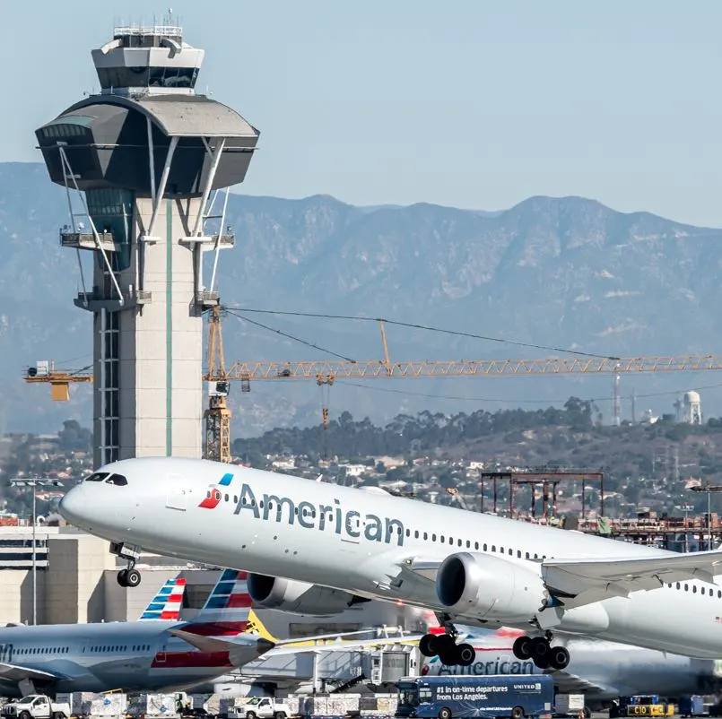 American Airlines Flight Leaving LAX
