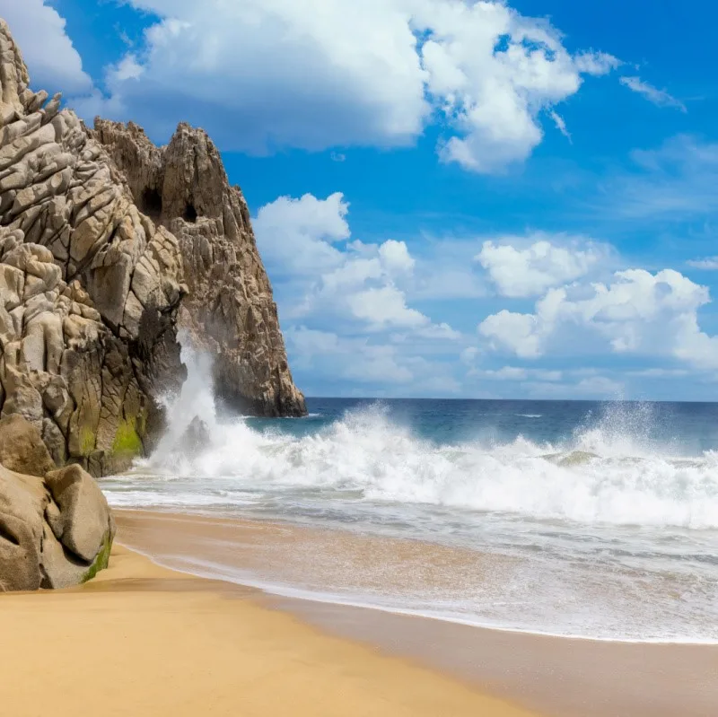 Rough Waters of Divorce Beach in Los Cabos, Mexico