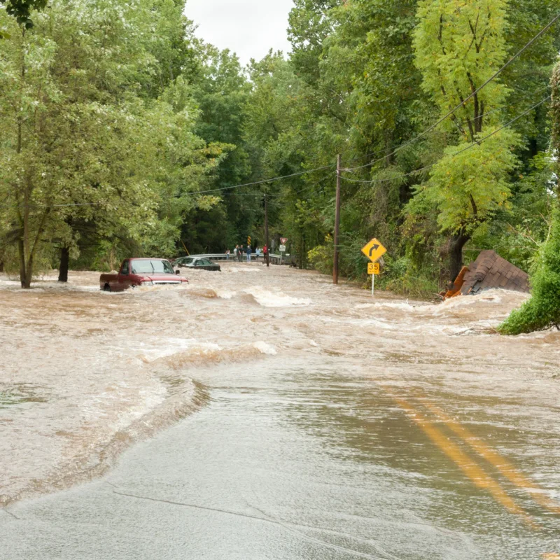 flooded road