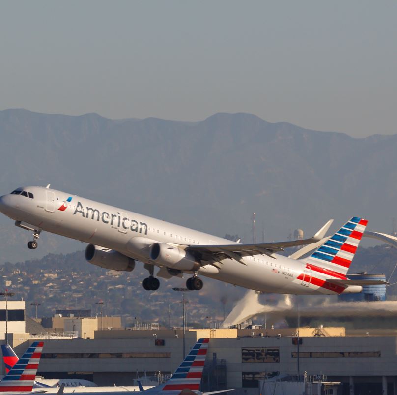 American Airlines Plane Leaving LAX
