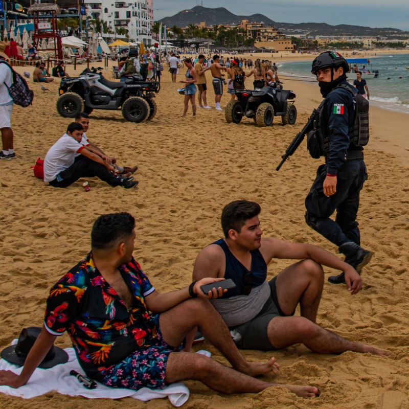 Police Patrolling Beach Los Cabos