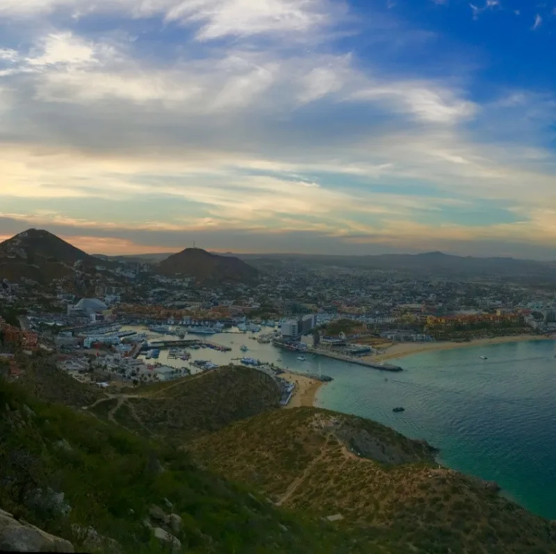 Beautiful view of Cabo From the Sky with the city in the background.