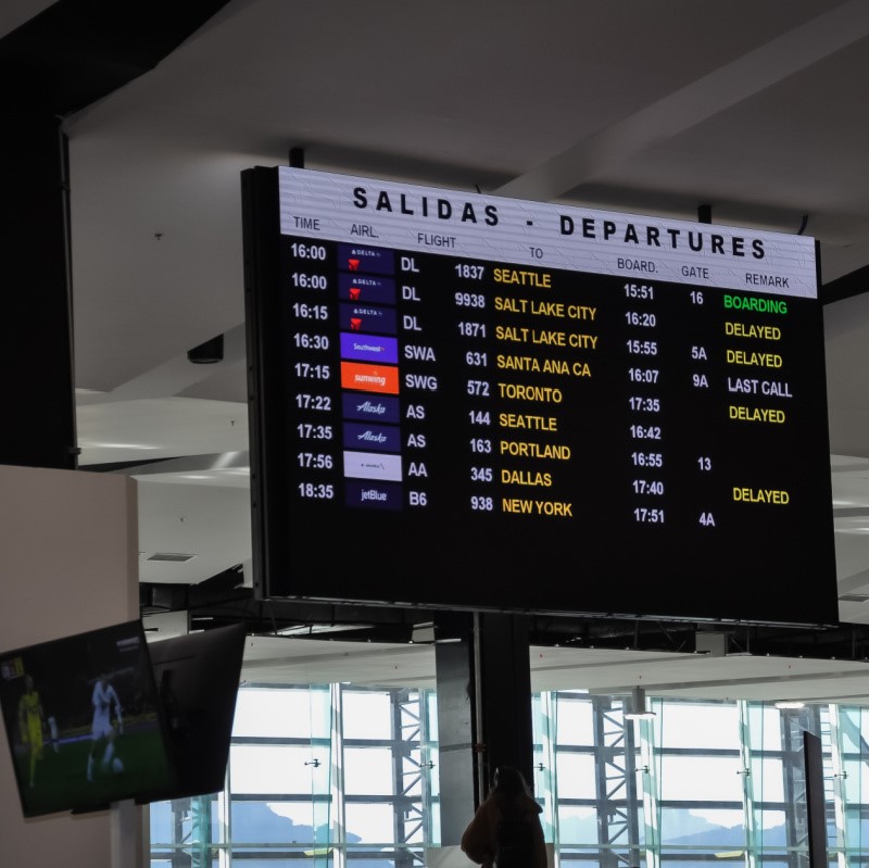 List of departures leaving Los Cabos Airport.