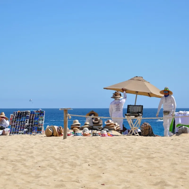 Locals Selling Goods on Beach