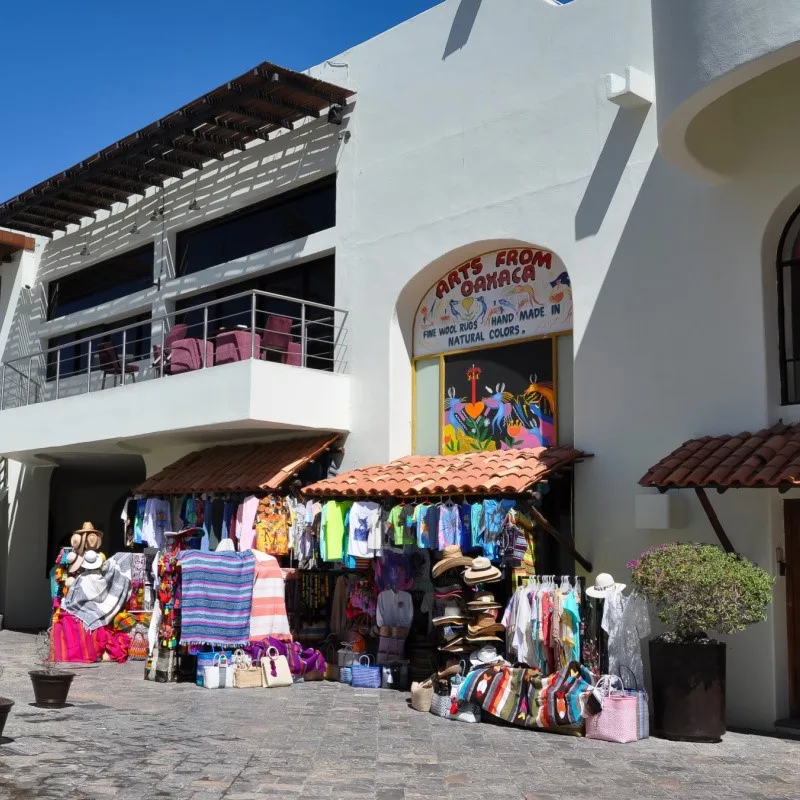 Los Cabos Souvenir Store on a quiet street.